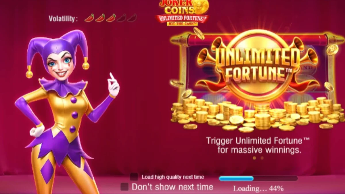 Joker Coins Unlimited Fortune slot machine interface